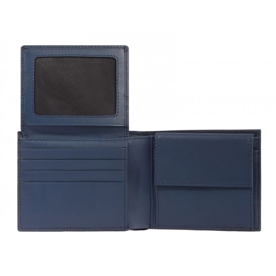 Paul Мъжки портфейл с отделение за монети и карти и RFID защита Син - Мъжки портфейли