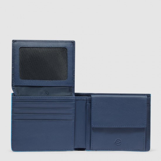 Atlas Мъжки портфейл с отделение за монети и карти и RFID защита в син цвят - Мъжки портфейли